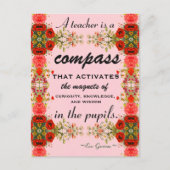 Leraar Appreciation Floral Quote Briefkaart (Voorkant)