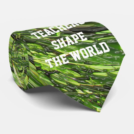 Leraar Appreciation Green Swirl Spiral Abstract Stropdas (Opgerold)