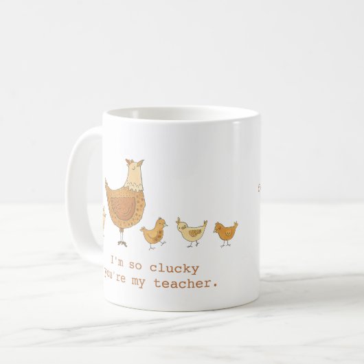 Leraar Appreciation Kippen Hartelijk dank Koffiemok (Voorkant links)