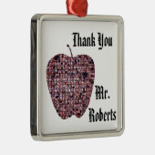Leraar Appreciation Mosaic Red Apple Dank je Metalen Ornament (Rechts)