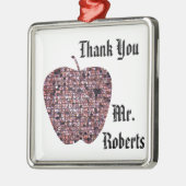 Leraar Appreciation Mosaic Red Apple Dank je Metalen Ornament (Links)