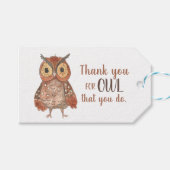 Leraar Appreciation Owl Dank u Cadeaulabel (Voorkant (Horizontaal))