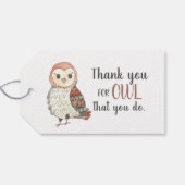 Leraar Appreciation Owl Dank u Cadeaulabel (Achterkant Horizontaal)