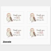 Leraar Appreciation Owl Dank u Rechthoekige Sticker (Vel)