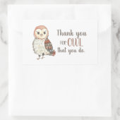Leraar Appreciation Owl Dank u Rechthoekige Sticker (Tas)