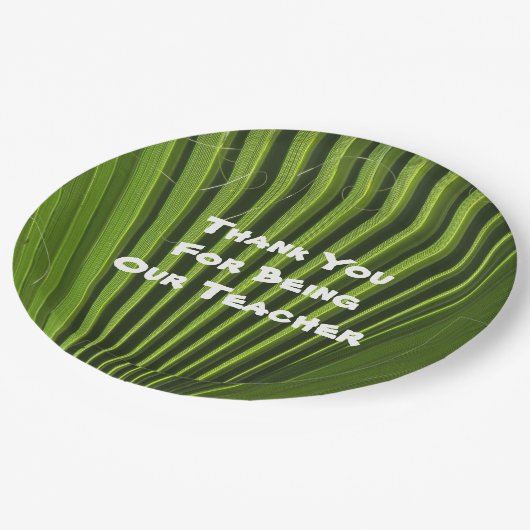 Leraar Appreciation Palm Leaf Foto Hartelijk dank Papieren Bordje (Gekanteld)