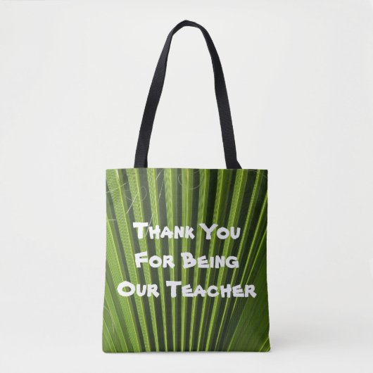 Leraar Appreciation Palm Leaf Foto Hartelijk dank Tote Bag (Voorkant)