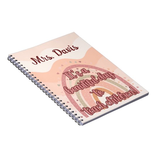 Leraar Appreciation Personalized Boho Rainbow Notitieboek (Rechterzijde)