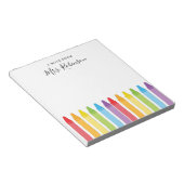 Leraar Appreciation Rainbow Crayon Notitieblok (Schuin)