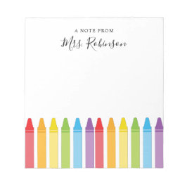 Leraar Appreciation Rainbow Crayon Notitieblok