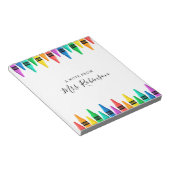 Leraar Appreciation Rainbow Crayon Notitieblok (Schuin)