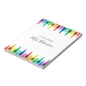 Leraar Appreciation Rainbow Crayon Notitieblok (Linkerzijde)