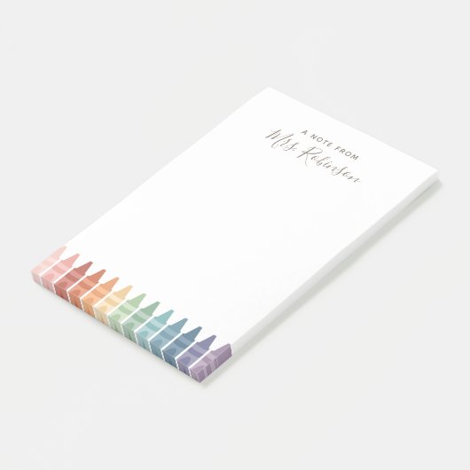 Leraar Appreciation Rainbow Crayon Post-it® Notes (Schuin)