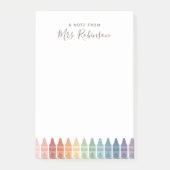 Leraar Appreciation Rainbow Crayon Post-it® Notes (Voorkant)