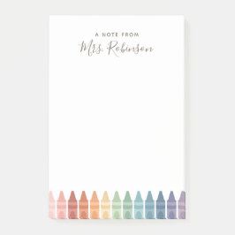 Leraar Appreciation Rainbow Crayon Post-it® Notes