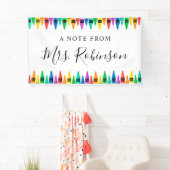 Leraar Appreciation Rainbow Crayon Spandoek (Insitu)