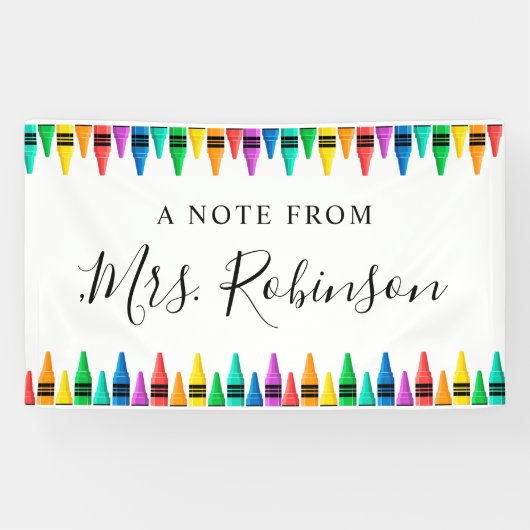 Leraar Appreciation Rainbow Crayon Spandoek (Horizontaal)