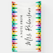 Leraar Appreciation Rainbow Crayon Spandoek (Verticaal)