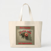Leraar Appreciation Red Apple Grote Tote Bag (Voorkant)