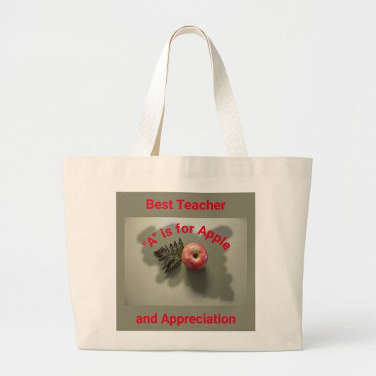 Leraar Appreciation Red Apple Grote Tote Bag (Voorkant)