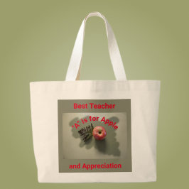Leraar Appreciation Red Apple Grote Tote Bag