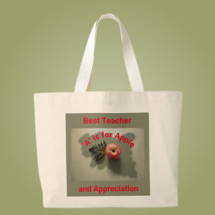Leraar Appreciation Red Apple Grote Tote Bag