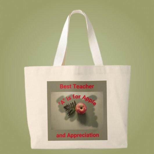 Leraar Appreciation Red Apple Grote Tote Bag