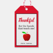 Leraar Appreciation Red Apple Thankful Cadeaulabel (Voorkant)