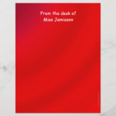 Leraar Appreciation Red Letterhead Stationery (Voorkant)