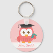 Leraar Appreciation, Roze Owl Sleutelhanger (Voorkant)