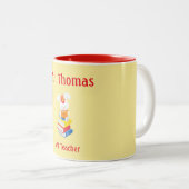Leraar Appreciation Yellow and Red Tweekleurige Koffiemok (Voorkant rechts)