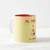 Leraar Appreciation Yellow and Red Tweekleurige Koffiemok (Voorkant links)