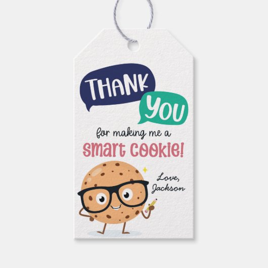 Leraar Apprecie Cookie Slimme Cookie Dank u Cadeaulabel (Voorkant)