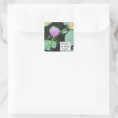 Leraar Appreciezer Roze Water Lily Dank je Vierkante Sticker (Tas)