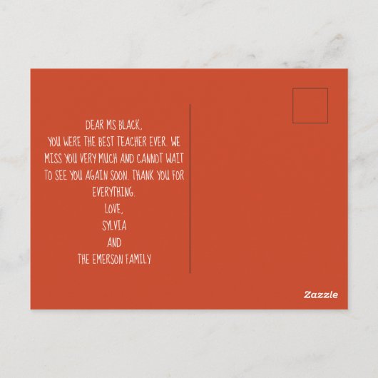 Leraar Appreciy Little Bird Bedankt Briefkaart (Achterkant)