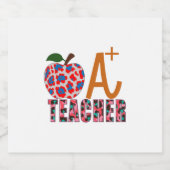 Leraar Art Apple A plus leraar Bier Etiket (Enkel label)