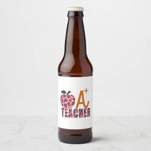 Leraar Art Apple A plus leraar Bier Etiket (Voorkant)