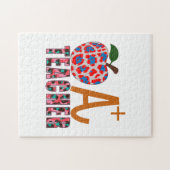 Leraar Art Apple A plus leraar Legpuzzel (Horizontaal)