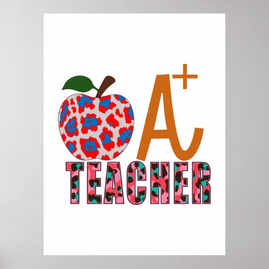 Leraar Art Apple A plus leraar Poster (Voorkant)