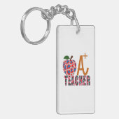 Leraar Art Apple A plus leraar Sleutelhanger (Voorkant Links)