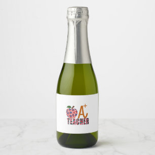 Leraar Art Apple A plus leraar Sparkling Wijnetiket