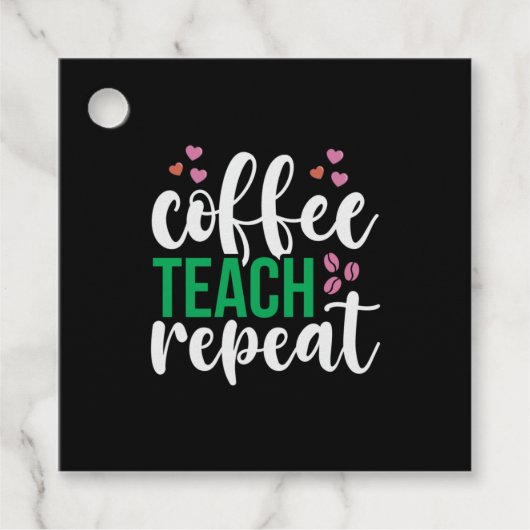 Leraar Art Coffee Teach Herhaal Bedankjes Labels (Voorkant)