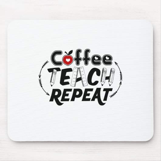 Leraar Art Coffee Teach Herhaal Muismat (Voorkant)
