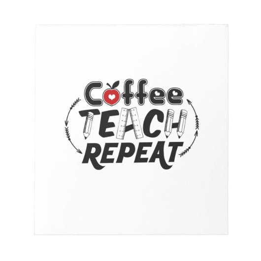 Leraar Art Coffee Teach Herhaal Notitieblok (Voorkant)