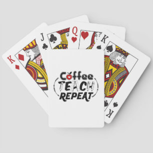 Leraar Art Coffee Teach Herhaal Pokerkaarten