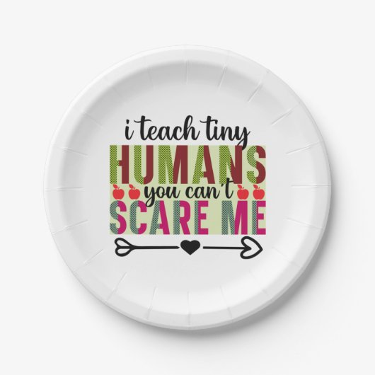 Leraar Art I Teach Tiny Humans Papieren Bordje (Voorkant)