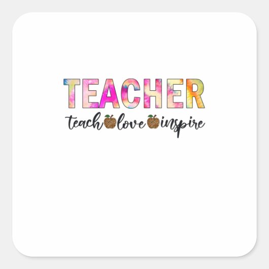 Leraar Art Teach Love Inspire Vierkante Sticker (Voorkant)