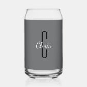 Leraar Baas Coach | Koolgrijze Drank Blikvorm Glas (Achterkant)