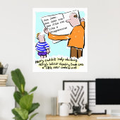 Leraar basisonderwijs leest boek van kind poster (Thuiskantoor)