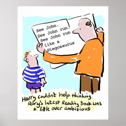 Leraar basisonderwijs leest boek van kind poster (Voorkant)